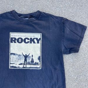 Vintage Rocky Balboa Movie Black Tee Tennessee River